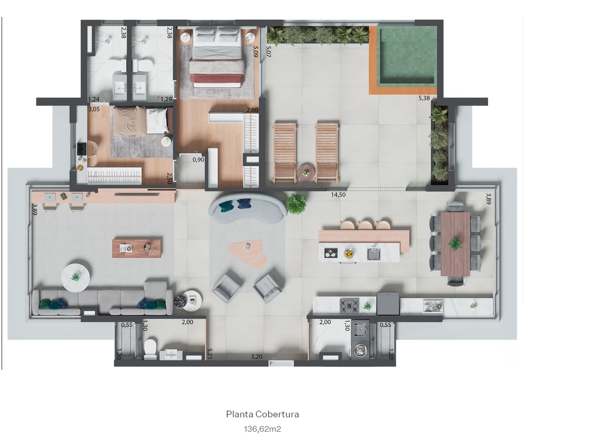 Apto 136m² 0
