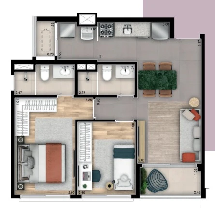 Apartamento de 57.86m² 0