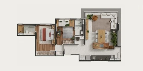 Planta 2 dormitórios 0