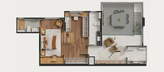 Planta 2 dormitórios 0