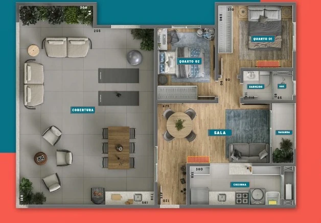 Apartamento 2 dormitórios 0