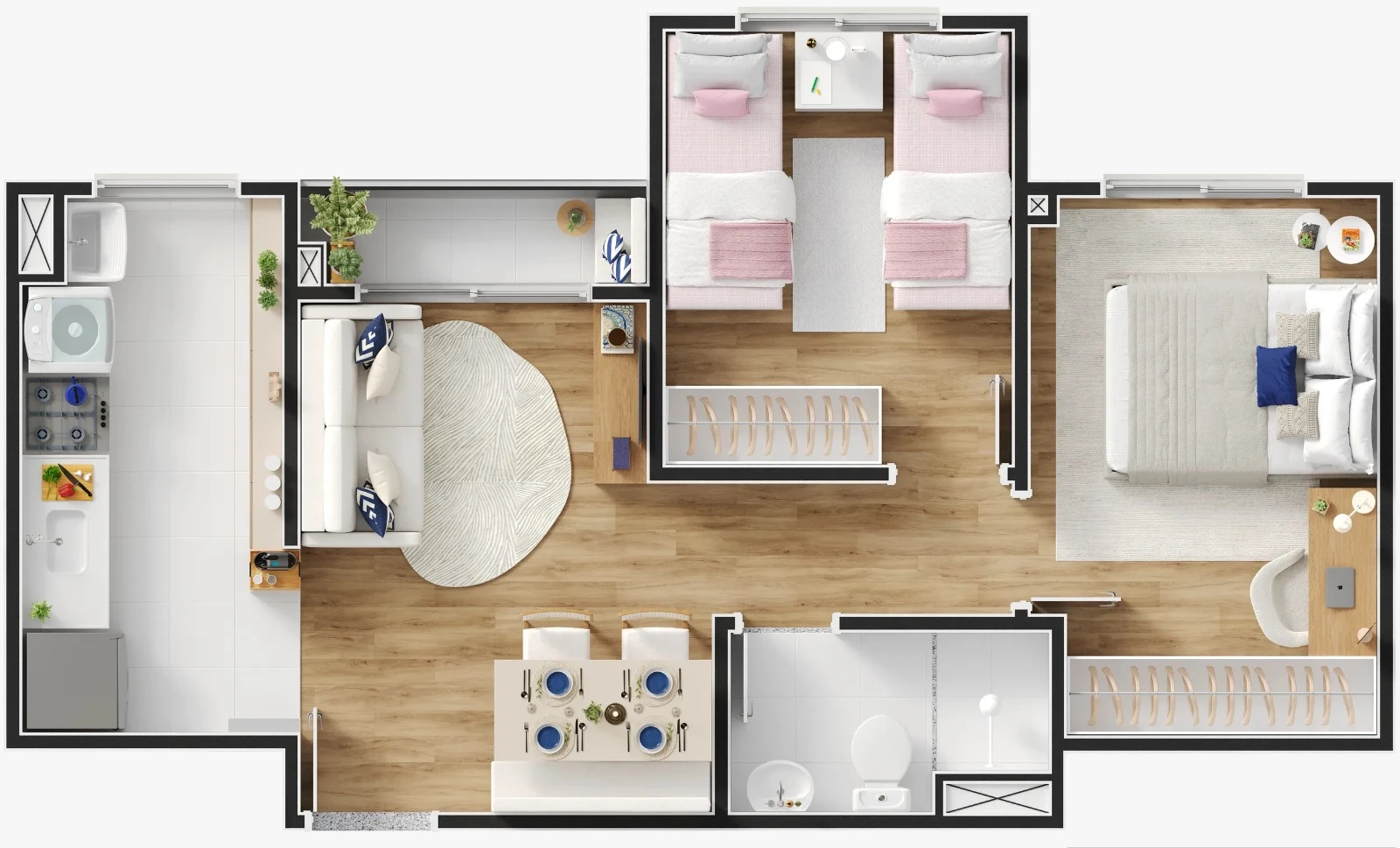 Apartamento 2 dormitórios 0