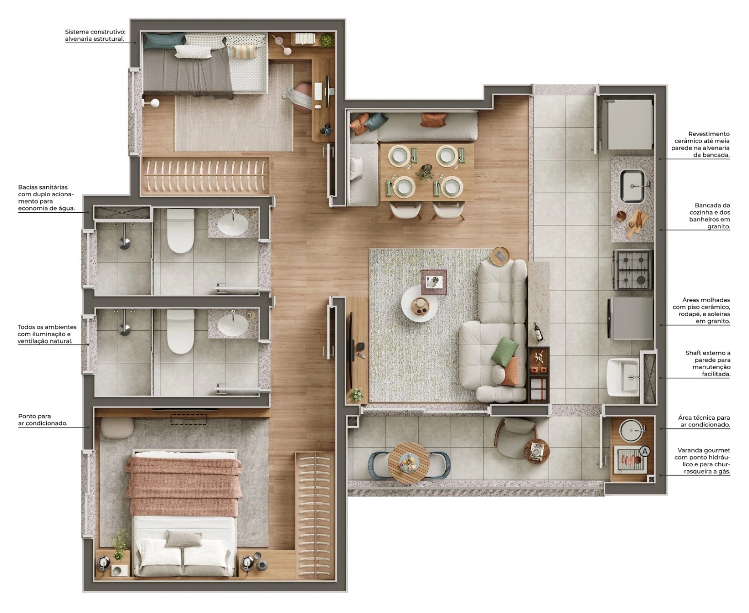 Apartamento 2 dormitórios 0