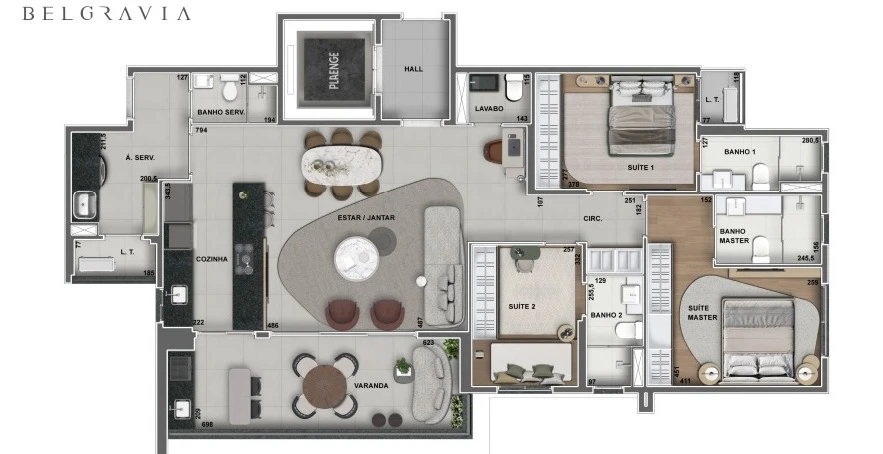 Planta 3 dormitórios 0