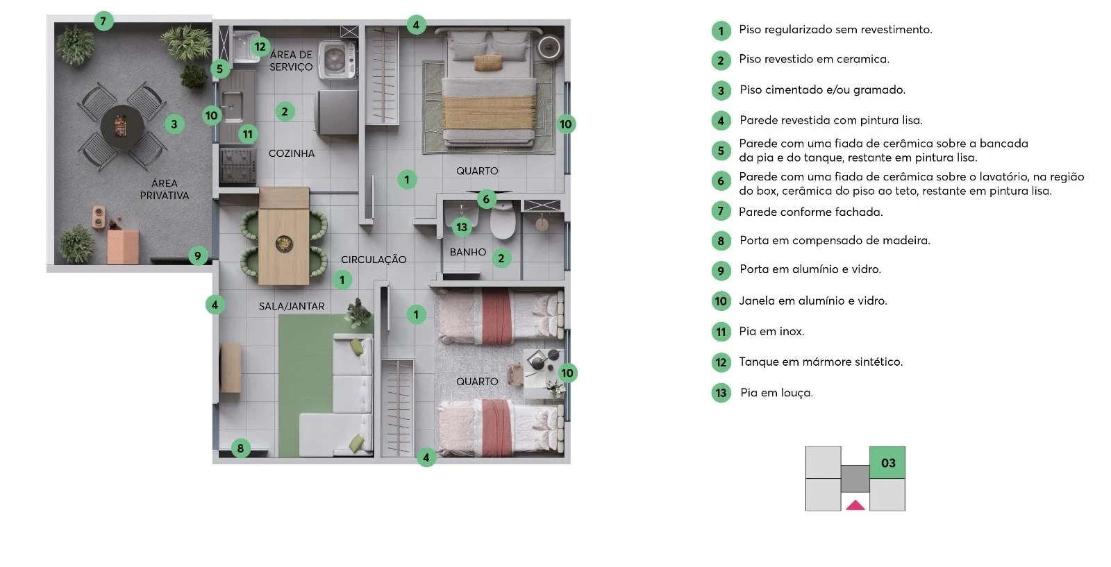 Apartamento 2 dormitórios 0