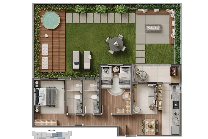 Planta 2 dormitórios 0