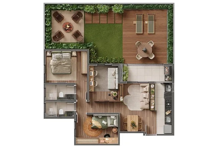 Planta 2 dormitórios 0