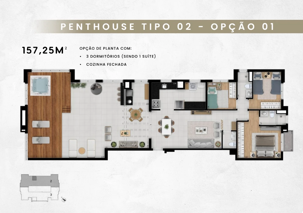 Penthouse 157m² 0