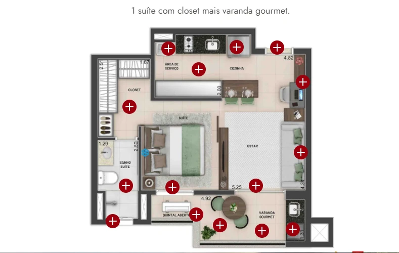 Apto 47m² 0