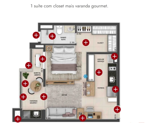 Apto 47m² 0