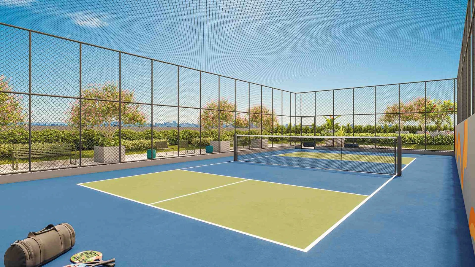 Quadra de pickleball, o esporte da moda