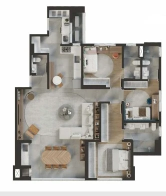 Apartamento 3 dormitórios 0