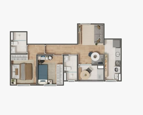 Apartamento 2 dormitórios 0