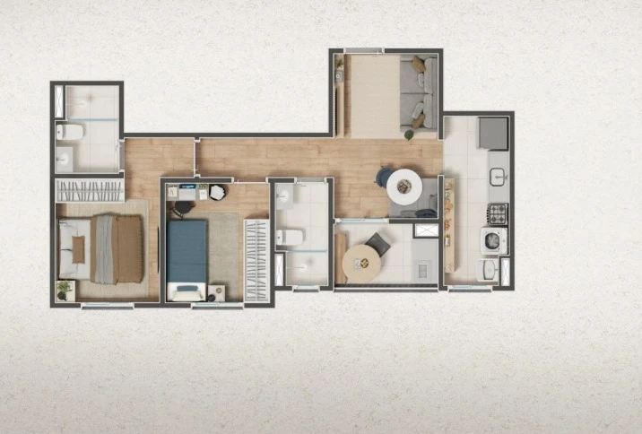 Apartamento 2 dormitórios 0