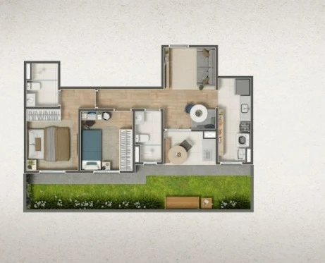 Apartamento 2 dormitórios 0