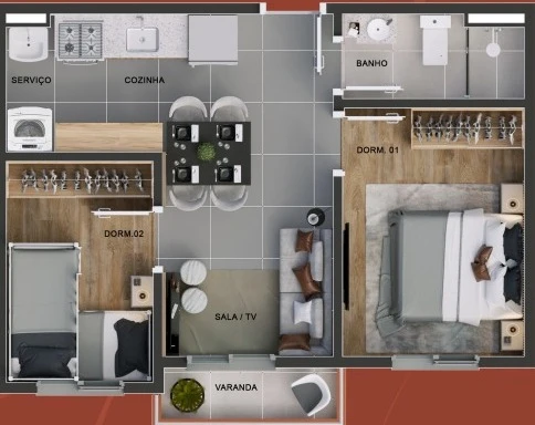 Apartamento Tipo Meio 0