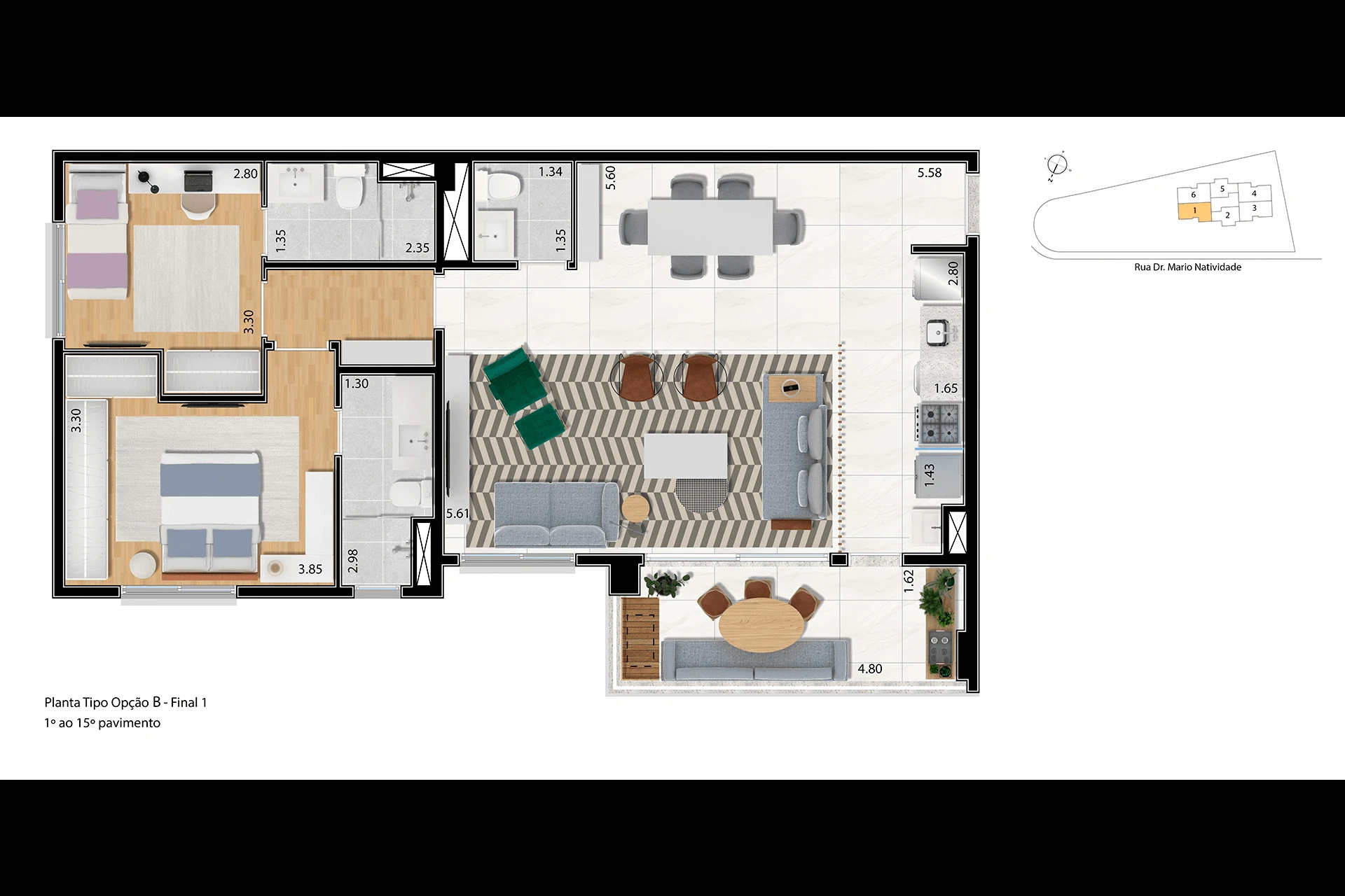 Planta 89m² Sala Ampliada 0
