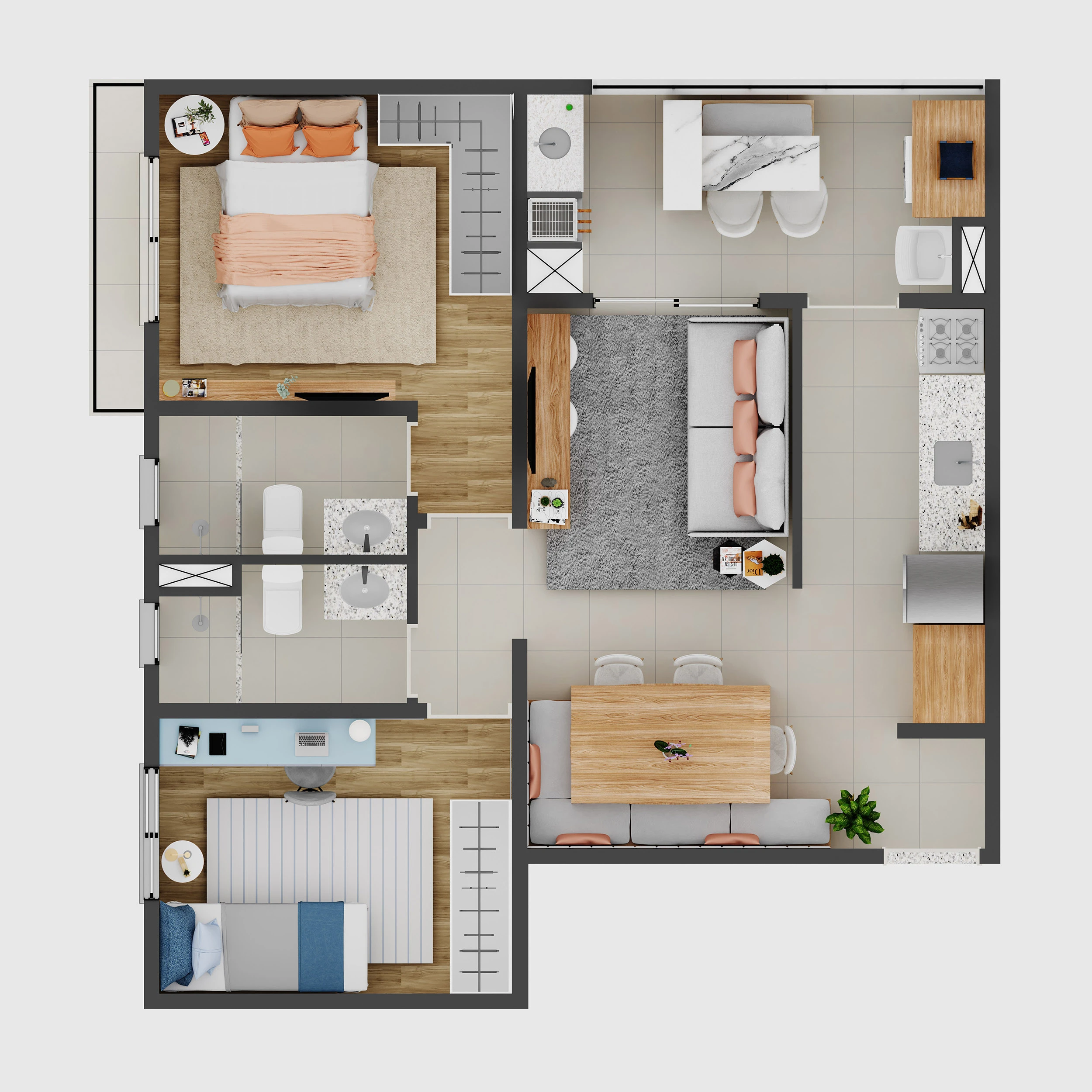 Apartamento 2 dormitórios 0