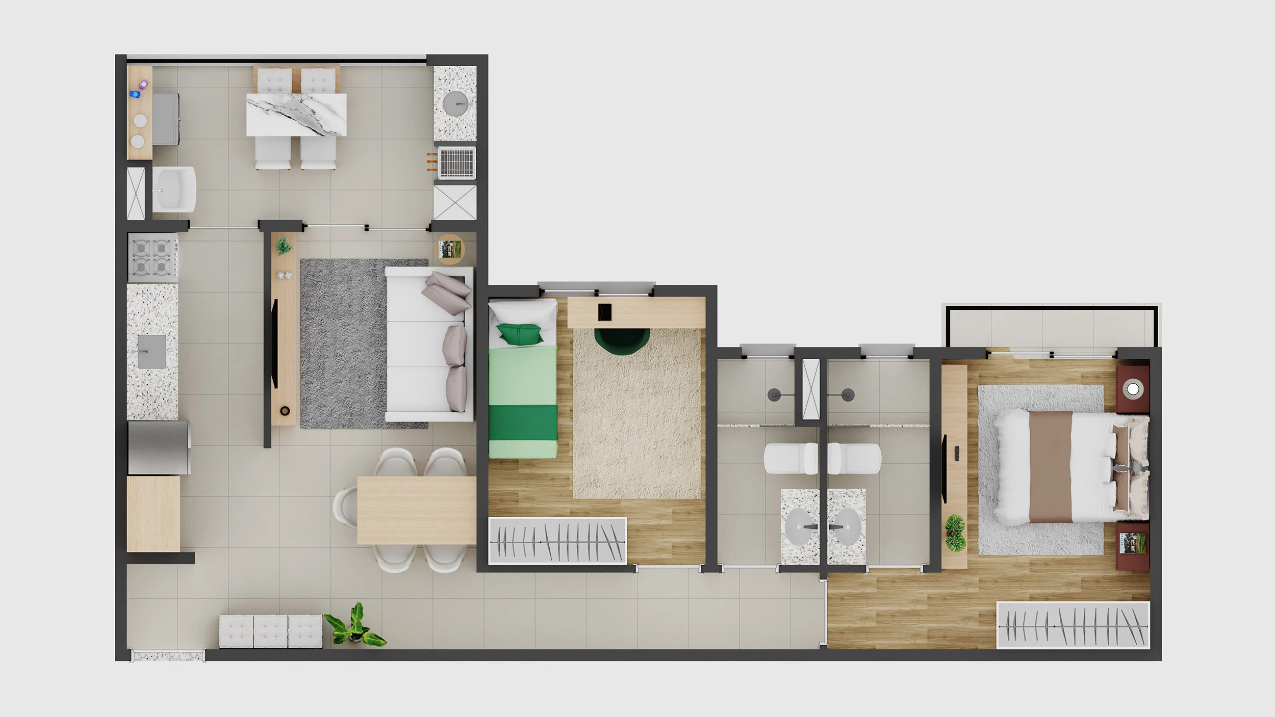 Apartamento 2 dormitórios 0