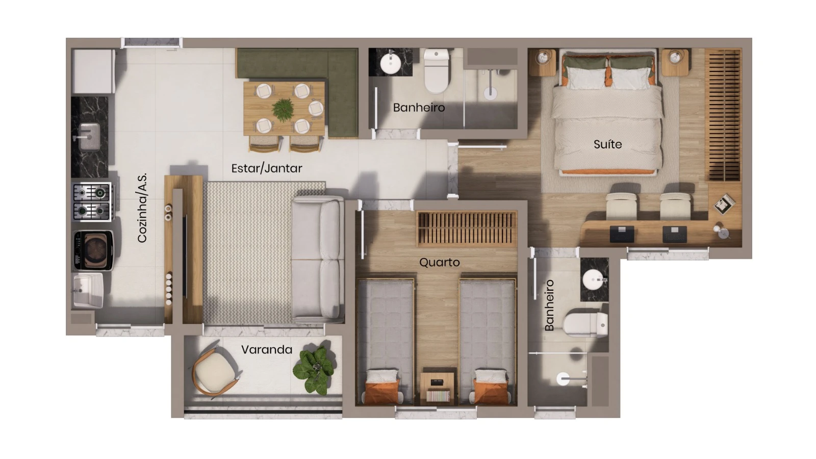 Apartamento 2 dormitórios 0