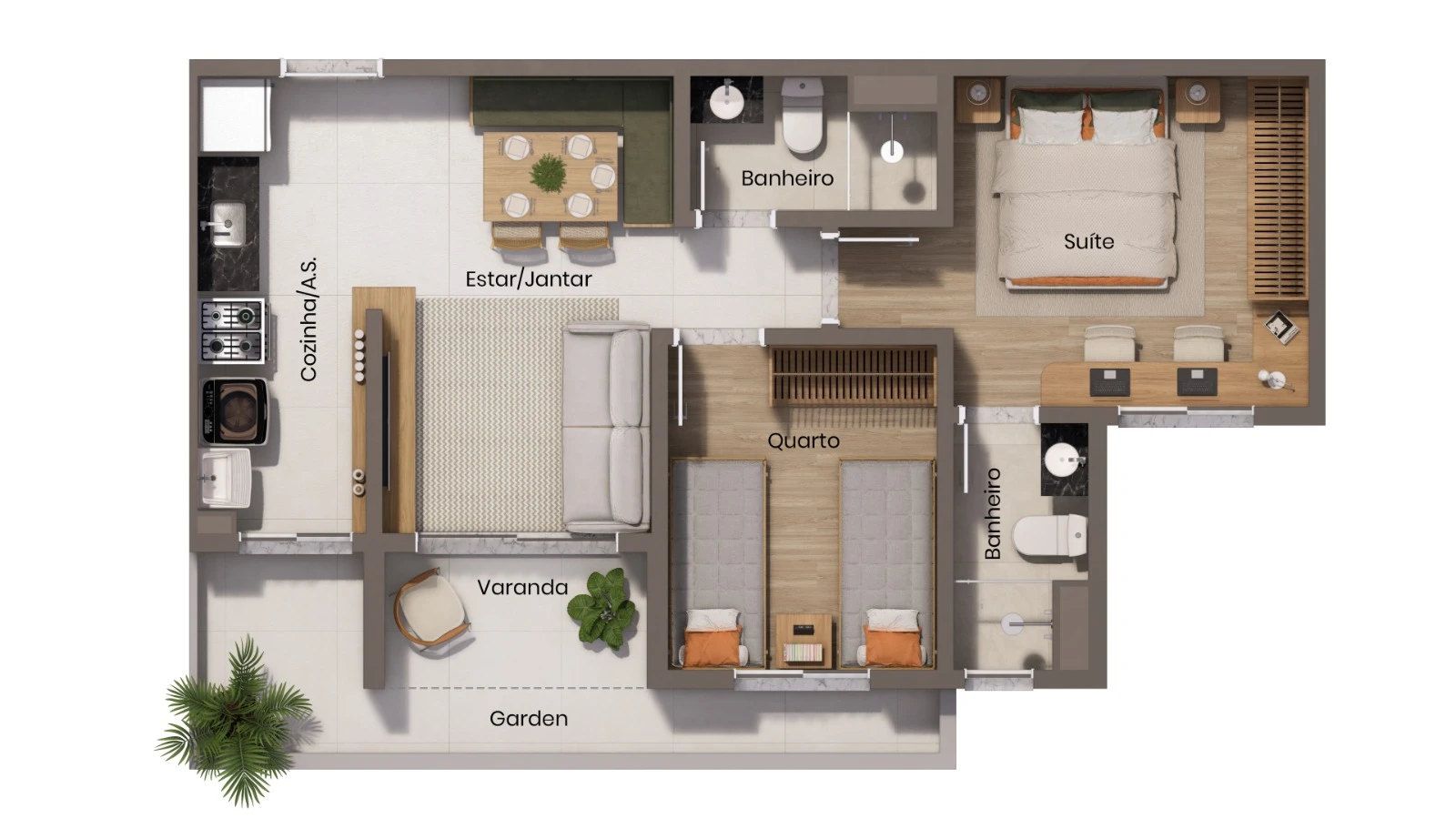 Apartamento 2 Dormitórios 0