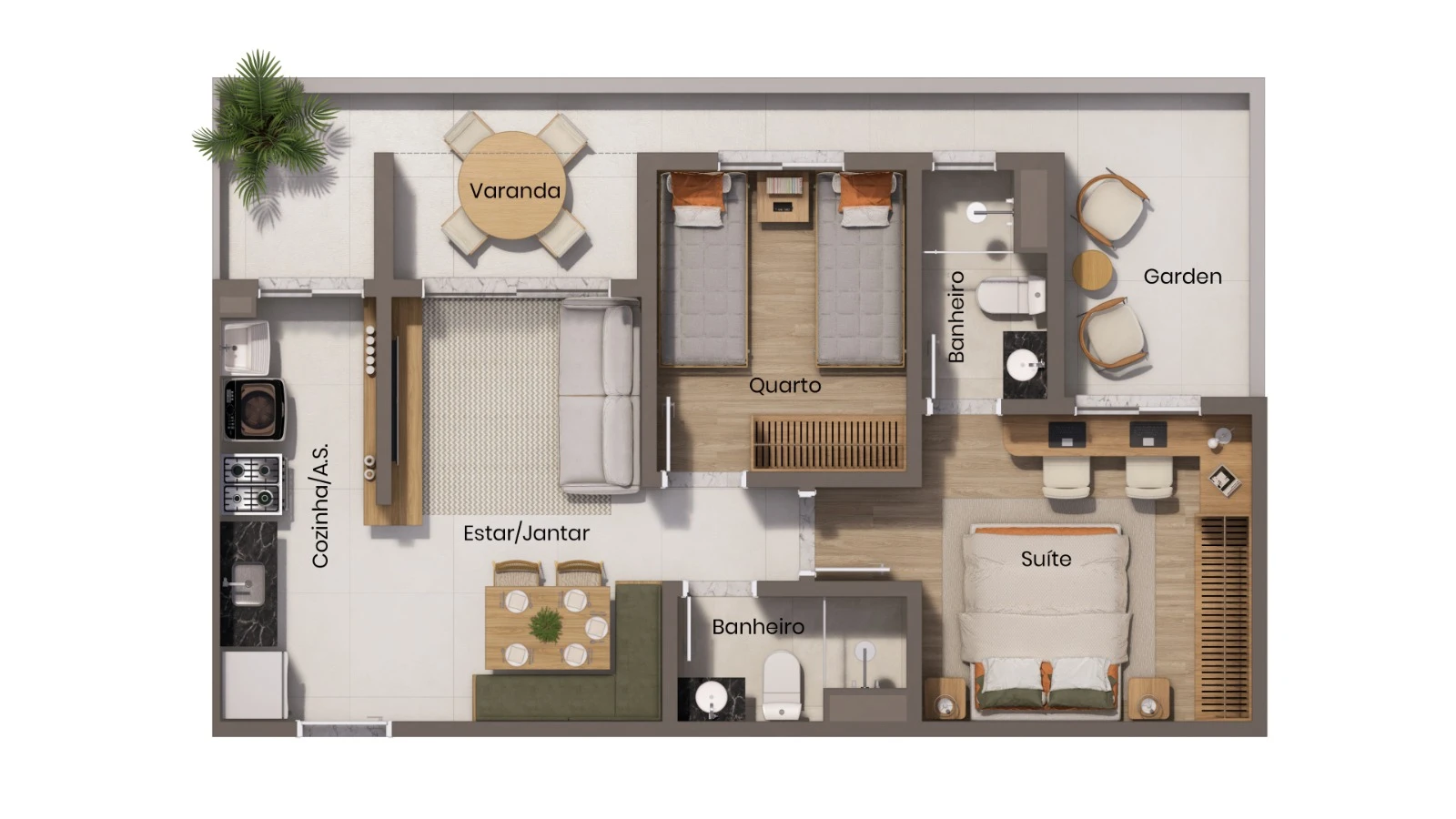 Apartamento 2 Dormitórios 0