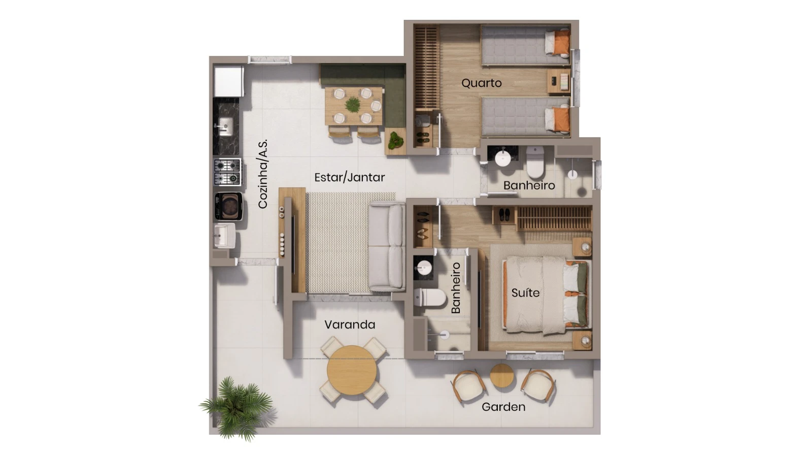 Apartamento 2 Dormitórios 0