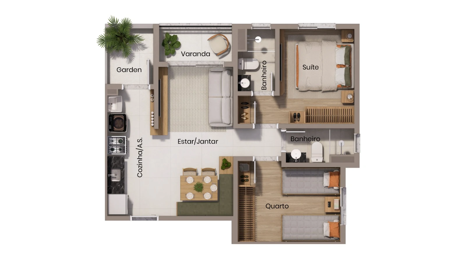 Apartamento 2 Dormitórios 0