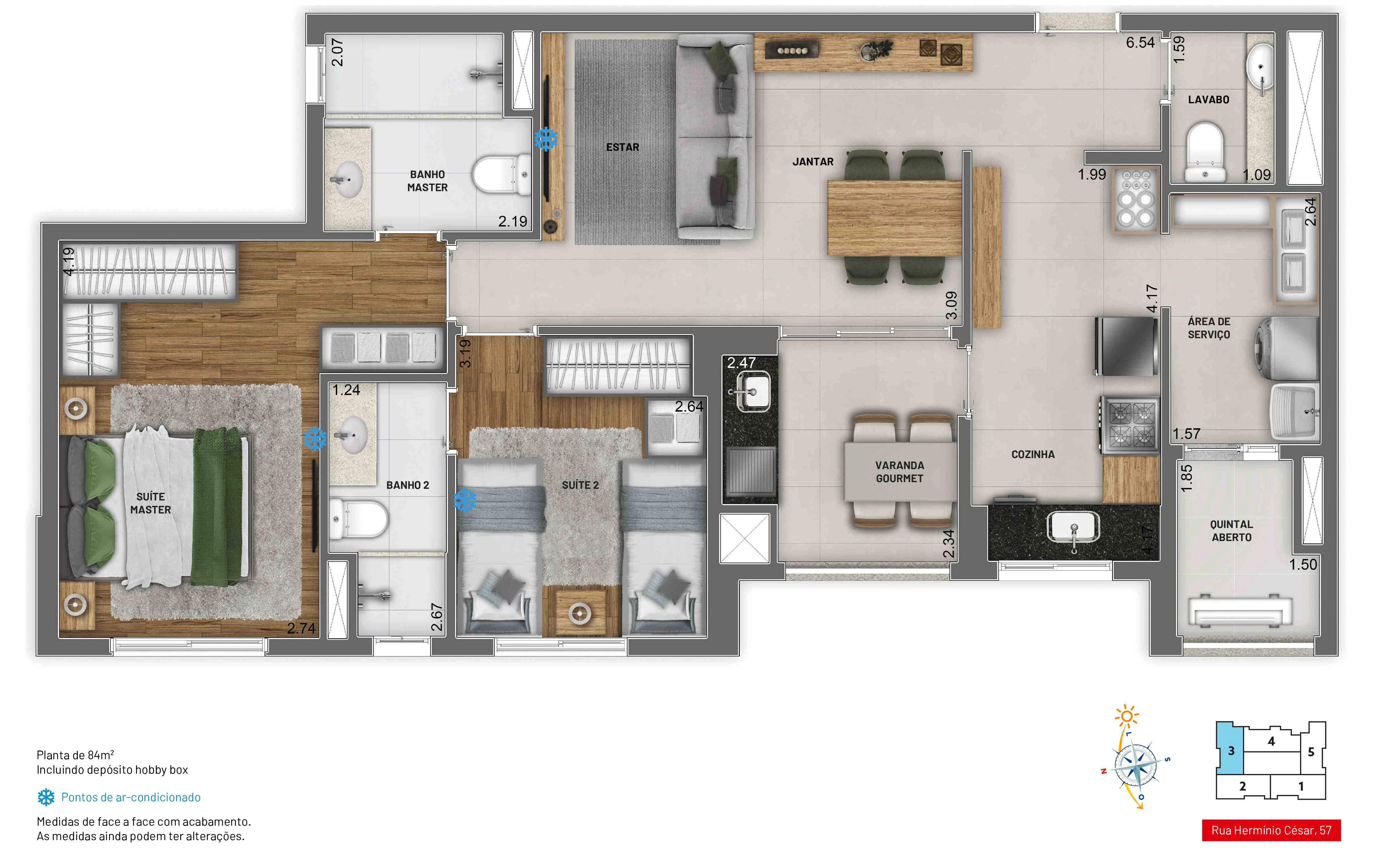 Apto de 84m² 0