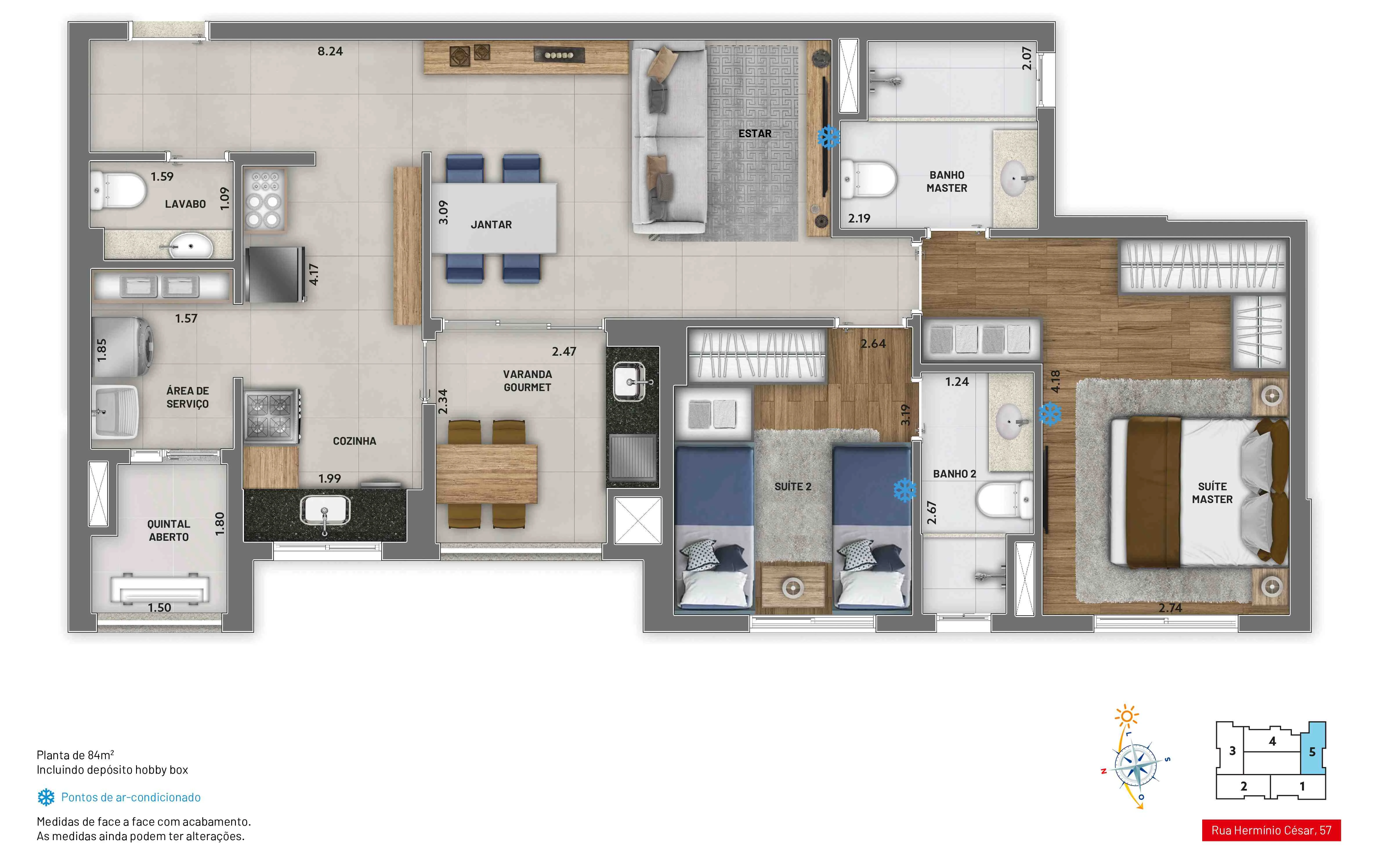 Apto de 84m² 0