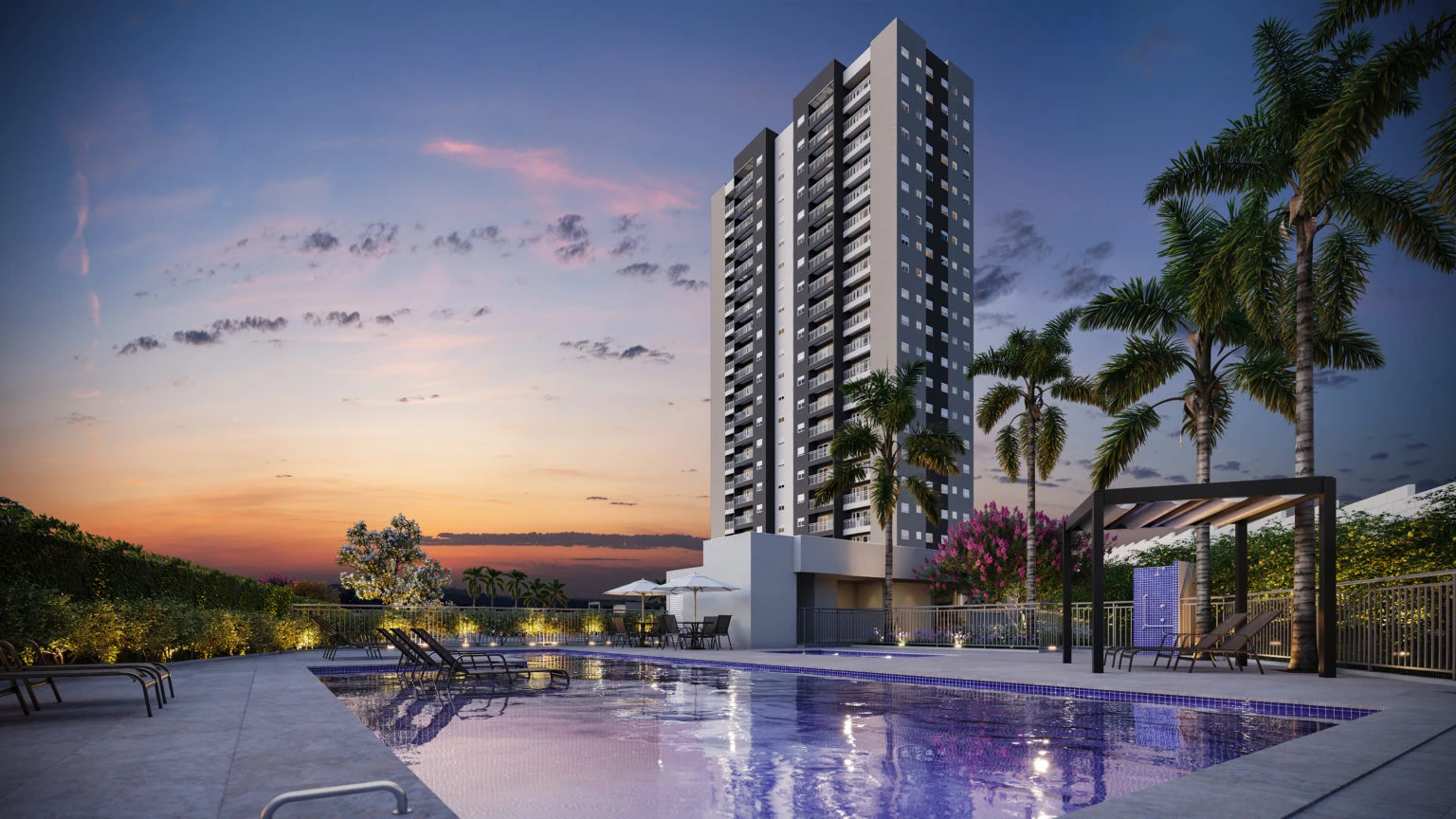 Fachada | Piscina Adulto com Raia e Solarium