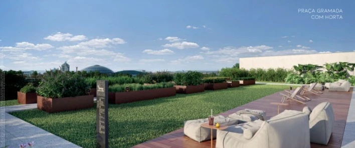 Praça Gramada Com Horta