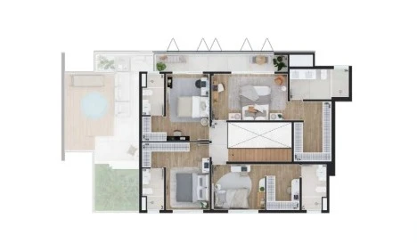 Planta 4 dormitórios 1