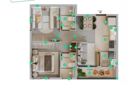 Apto com 44m² 0