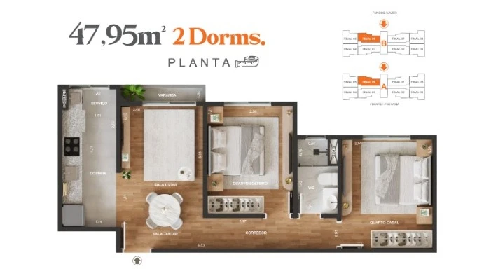 Planta 2 Dormitórios 0