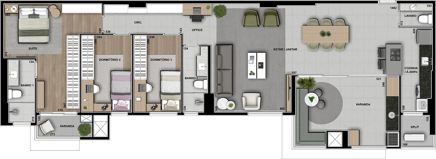 Apto com 146 m² 0