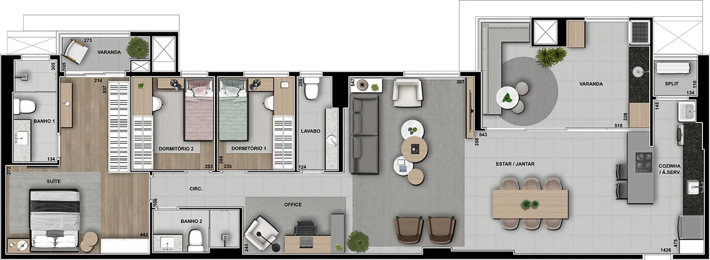 Apto com 148m² 0
