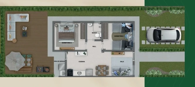 Casa 2 dormitórios 0