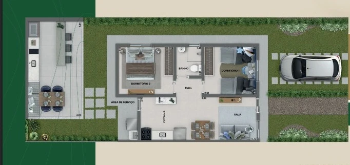 Casa 2 dormitórios 0