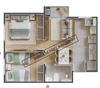 Apartamento 2 dormitórios 0