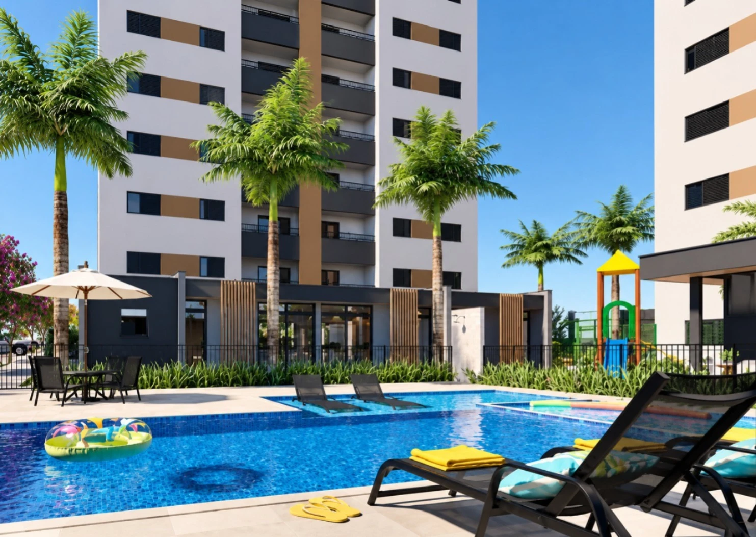 Piscina Adulto e Infantil com Prainha
