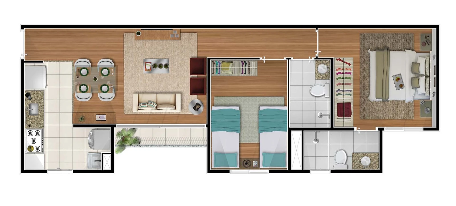 Apartamento 2 dormitórios 0