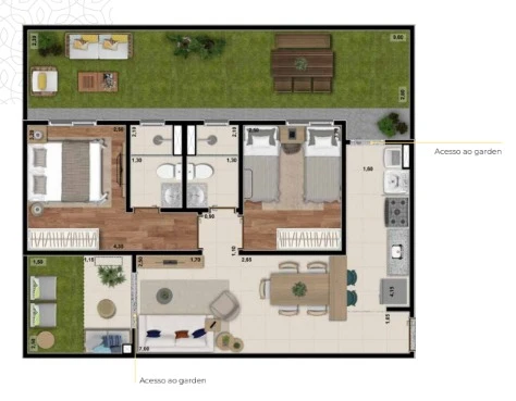Apto com 84,15m² 0