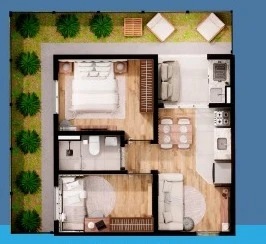 Planta 2 dormitórios 0