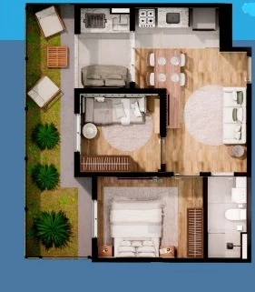 Planta 2 dormitórios 0