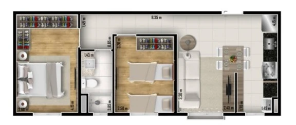 Apartamento 2 dormitórios 0