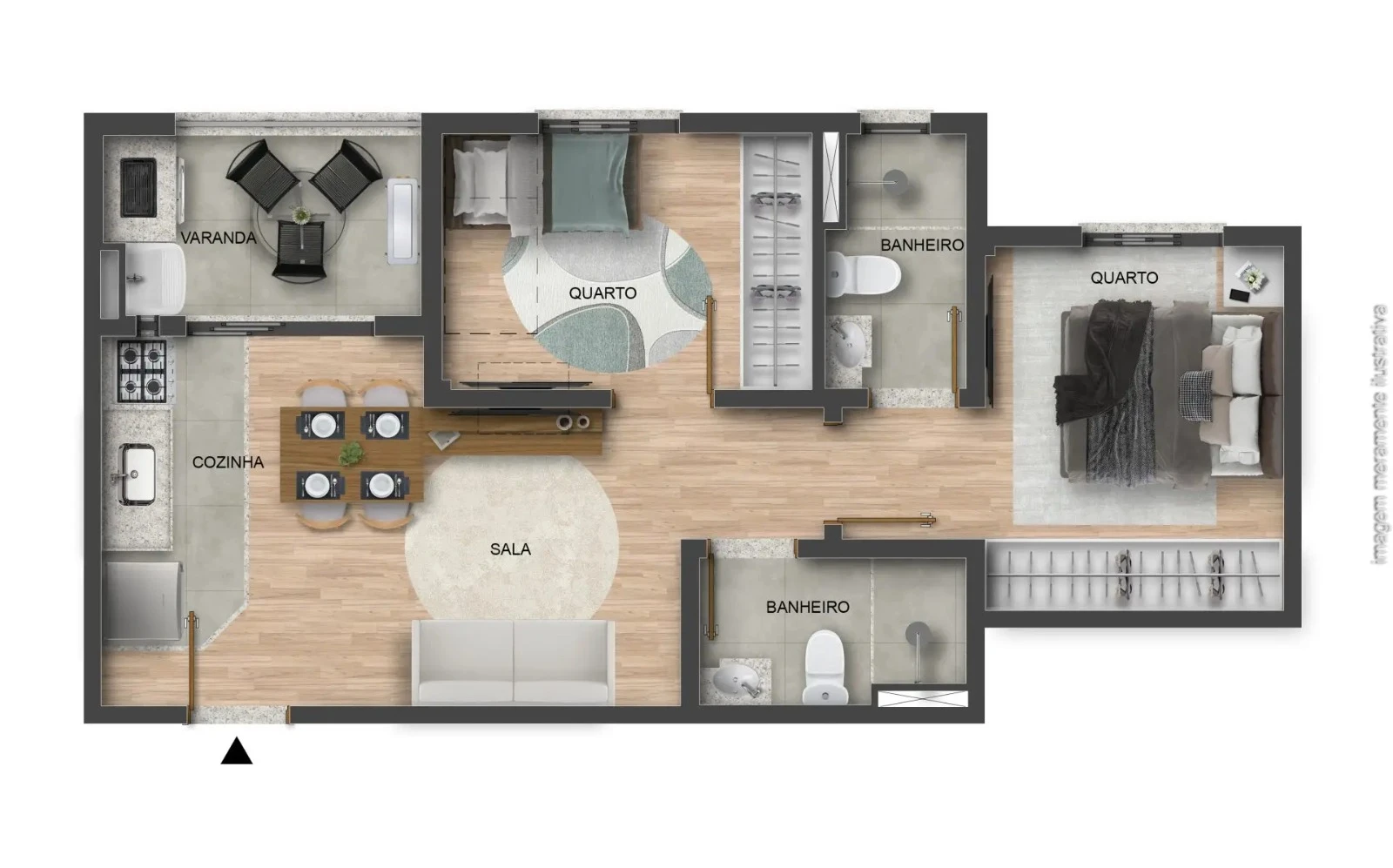 Planta 2 dormitórios 0