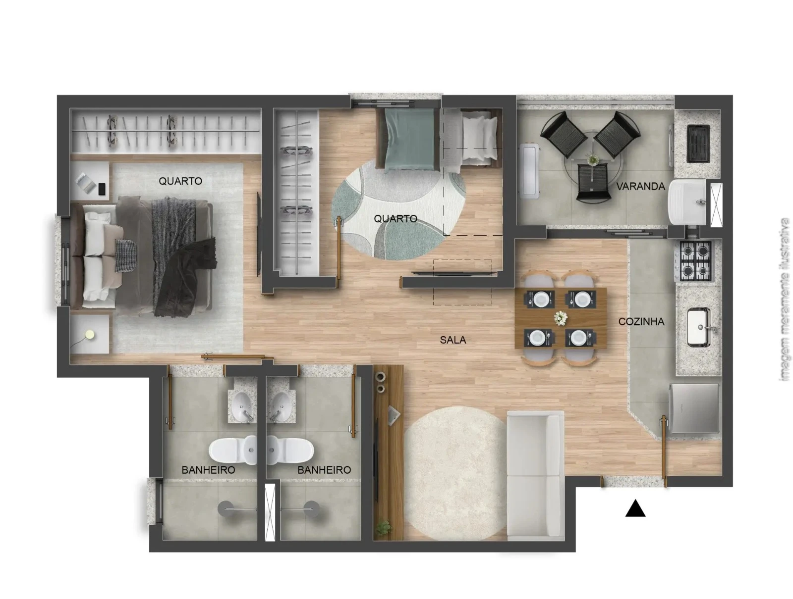 Planta 2 dormitórios 0