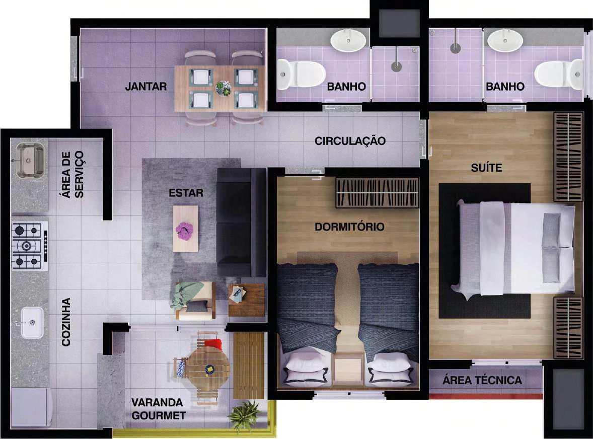 Apartamento 2 dormitórios 0