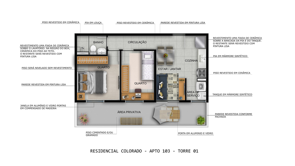 Apto com 40,17m² 0